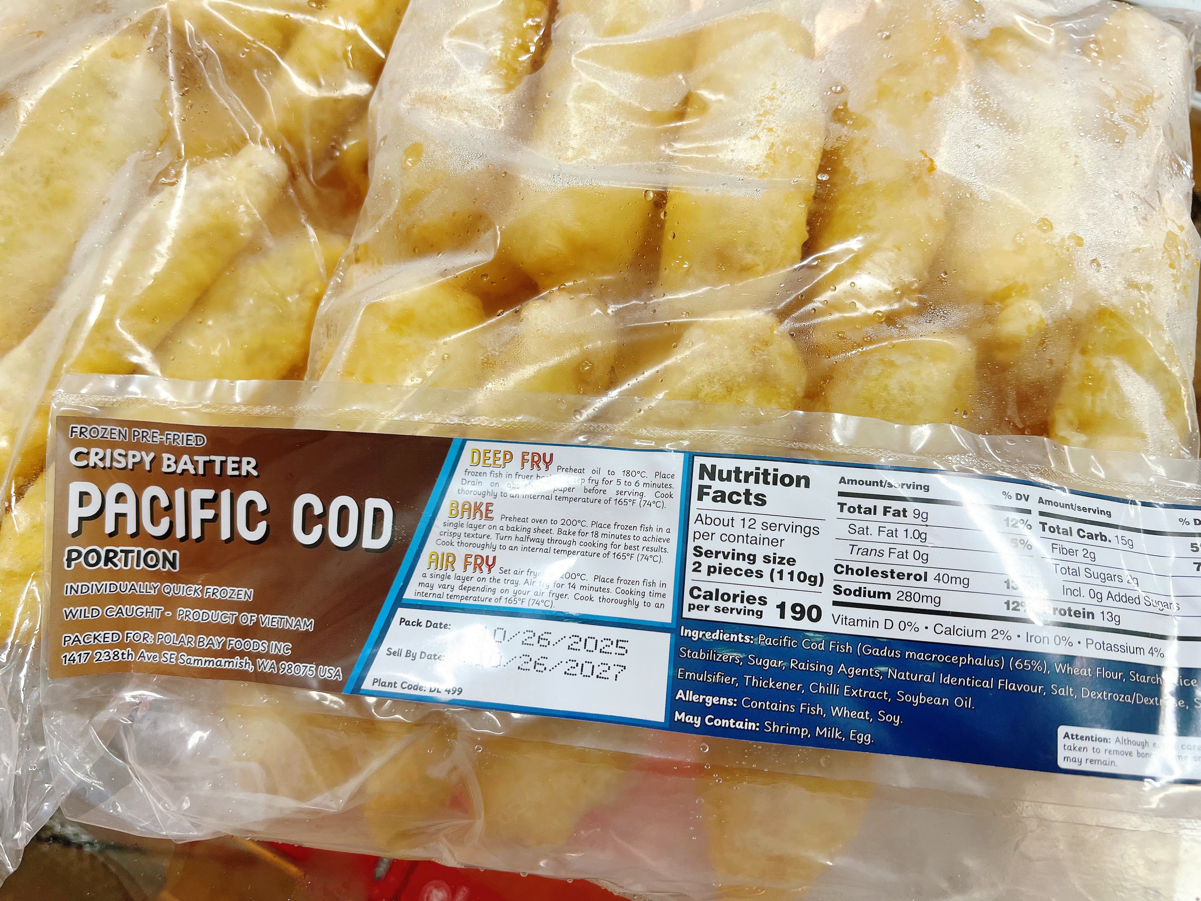 特价Pacific Cod 鳕鱼条 1包/磅 ，6包/箱