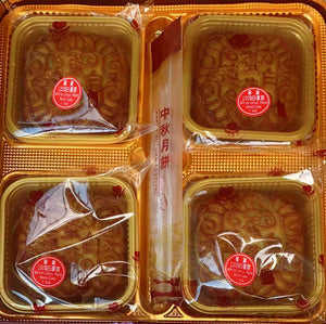 澳门心怡月饼 单黄100% 纯正白莲蓉4块 720克/盒 共3盒特价