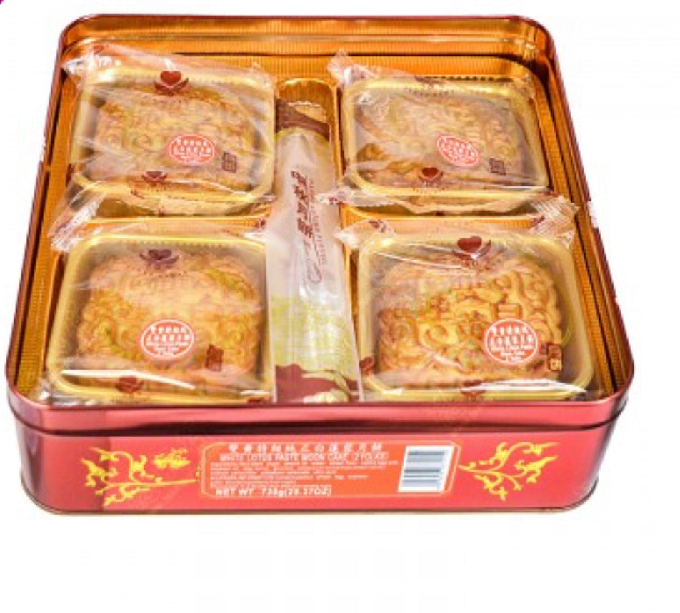 澳门心怡月饼 双黄100% 纯正白莲蓉4块 720克/盒