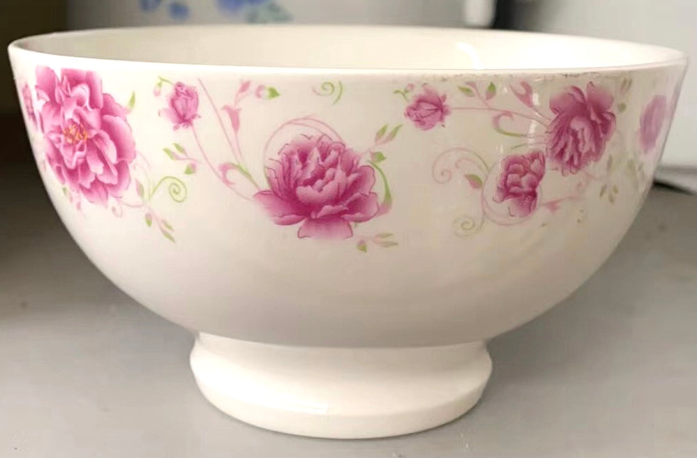 （陶瓷）白玉瓷 瓷碗 釉上红花